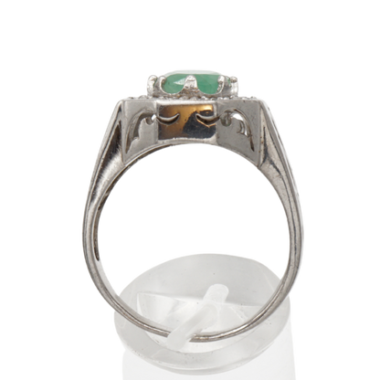 925 Silberring mit echtem Aventurin und Zirkonia