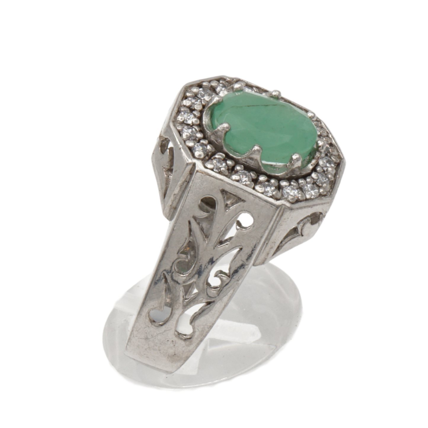 925 Silberring mit echtem Aventurin und Zirkonia