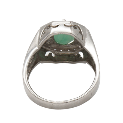 925 Silberring mit echtem Aventurin und Zirkonia