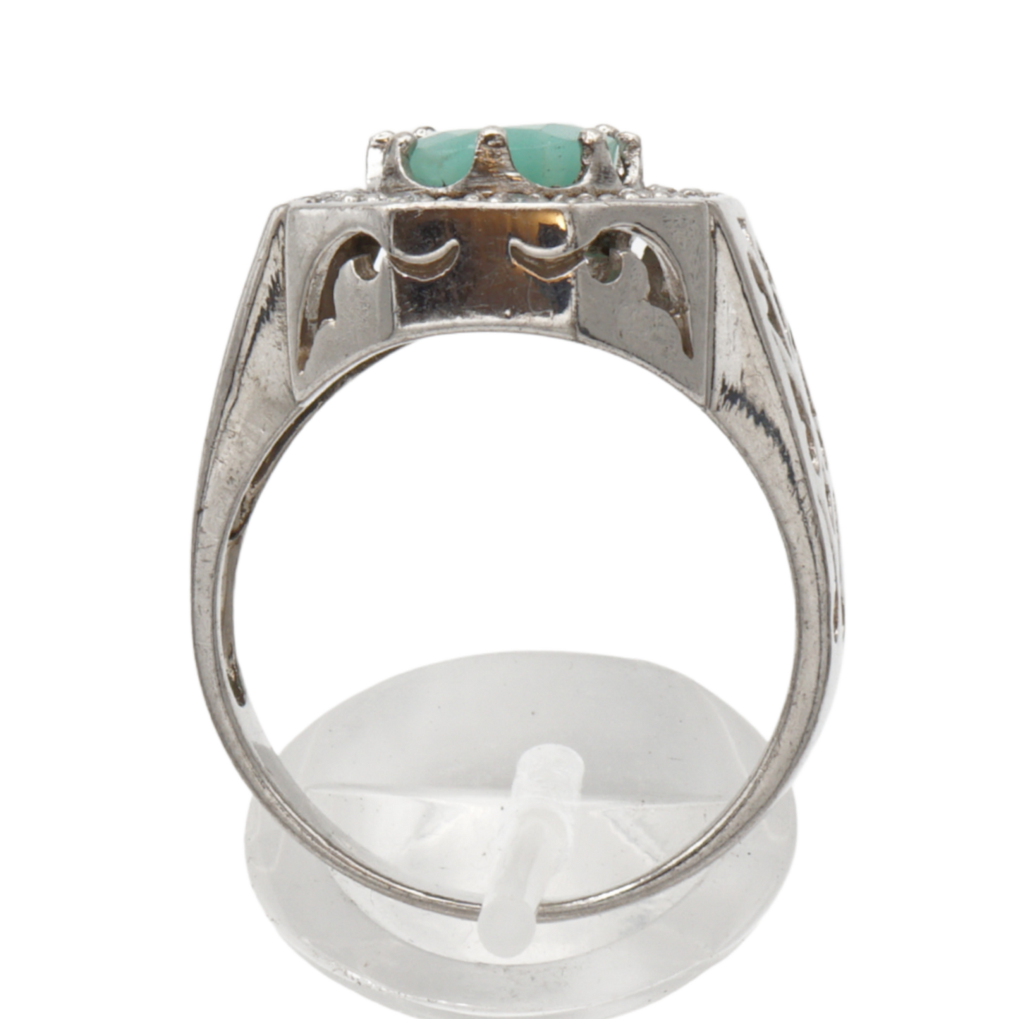 925 Silberring mit echtem Aventurin und Zirkonia