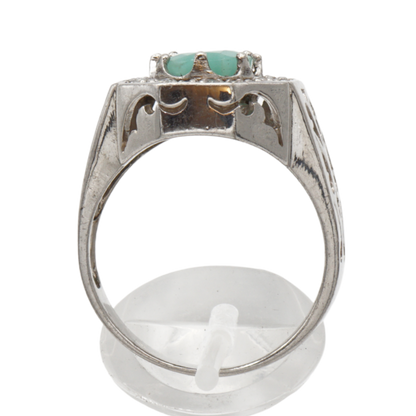 925 Silberring mit echtem Aventurin und Zirkonia