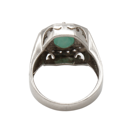 925 Silberring mit echtem Aventurin und Zirkonia