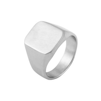Siegelring Edelstahl, silberfarbig - "Miso"