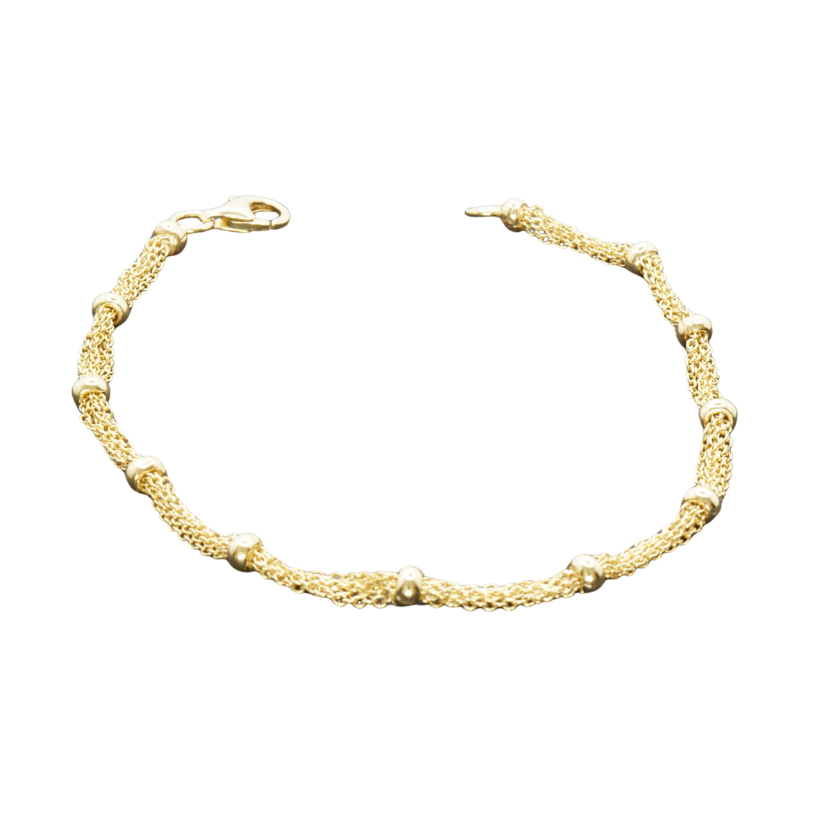 Elegantes Damenarmband, Sterlingsilber 925 vergoldet (18 K) – 4 mm, Länge 19 cm