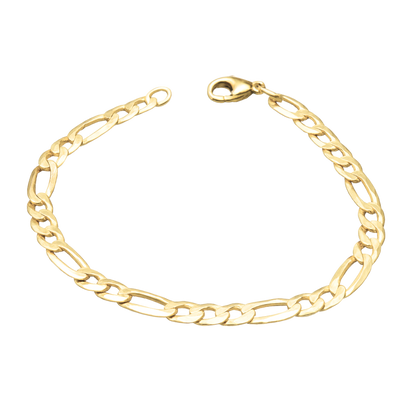 Figaro-Armkette aus 925 Silber – 18K vergoldet 5 mm