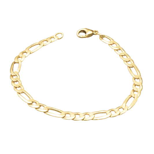 Figaro-Armkette aus 925 Silber – 18K vergoldet 5 mm