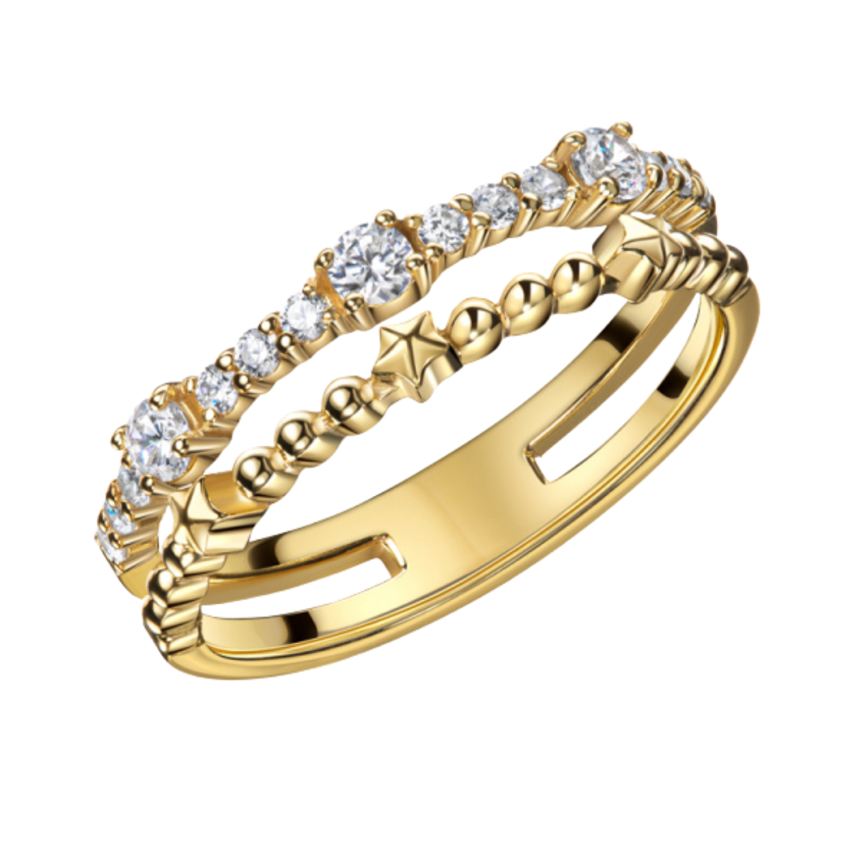 925 Silber vergoldet Damenring „Celestia“