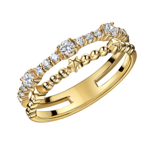 925 Silber vergoldet Damenring „Celestia“