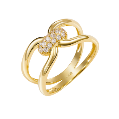 925 Silber vergoldet Damenring „Aurora“