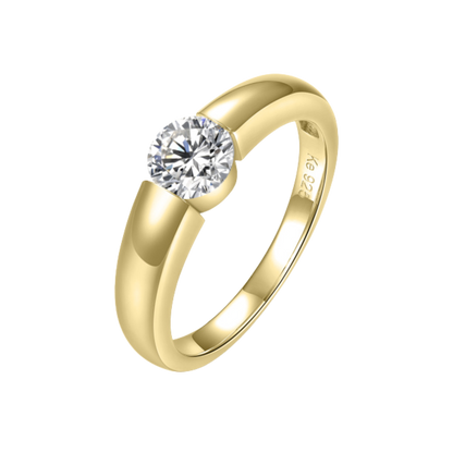 925 Silber vergoldet Damenring „Luna“