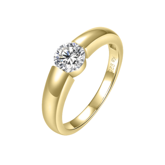 925 Silber vergoldet Damenring „Luna“