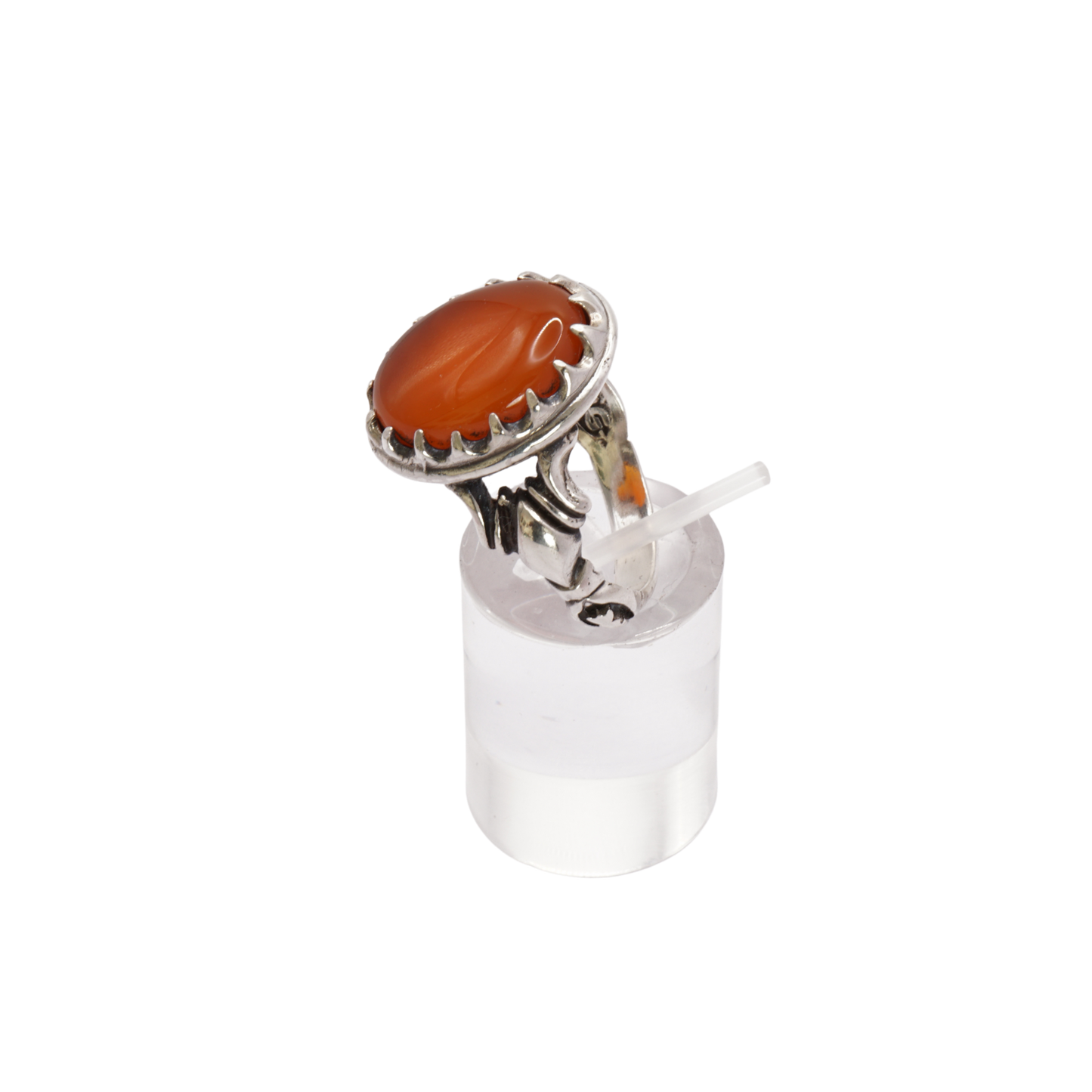 925 Silber Herren Aqeeq Ring Yamani - Jemen-Achat  - Handarbeit - Massiv