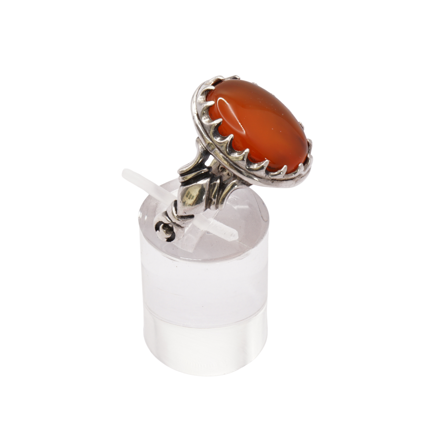 925 Silber Herren Aqeeq Ring Yamani - Jemen-Achat  - Handarbeit - Massiv