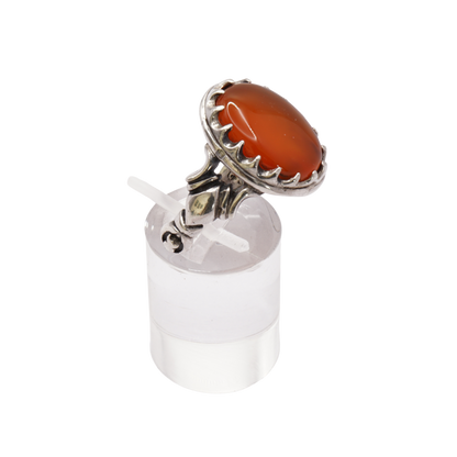 925 Silber Herren Aqeeq Ring Yamani - Jemen-Achat  - Handarbeit - Massiv