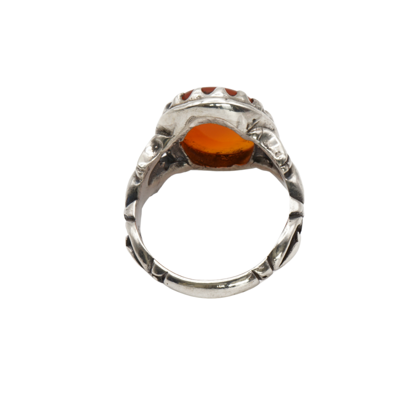 925 Silber Herren Aqeeq Ring Yamani - Jemen-Achat  - Handarbeit - Massiv