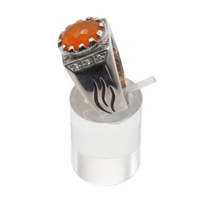 925 Silber Herren Aqeeq Ring Yamani - Jemen Karneol - Achat  - Handarbeit - Massiv