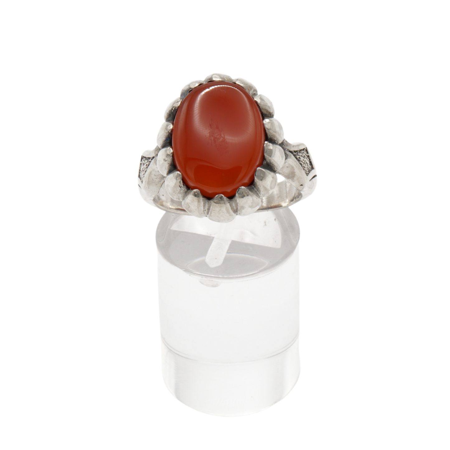 925 Silber Herren Aqeeq Ring Yamani - Jemen-Achat  - Handarbeit - Massiv