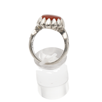 925 Silber Herren Aqeeq Ring Yamani - Jemen-Achat  - Handarbeit - Massiv