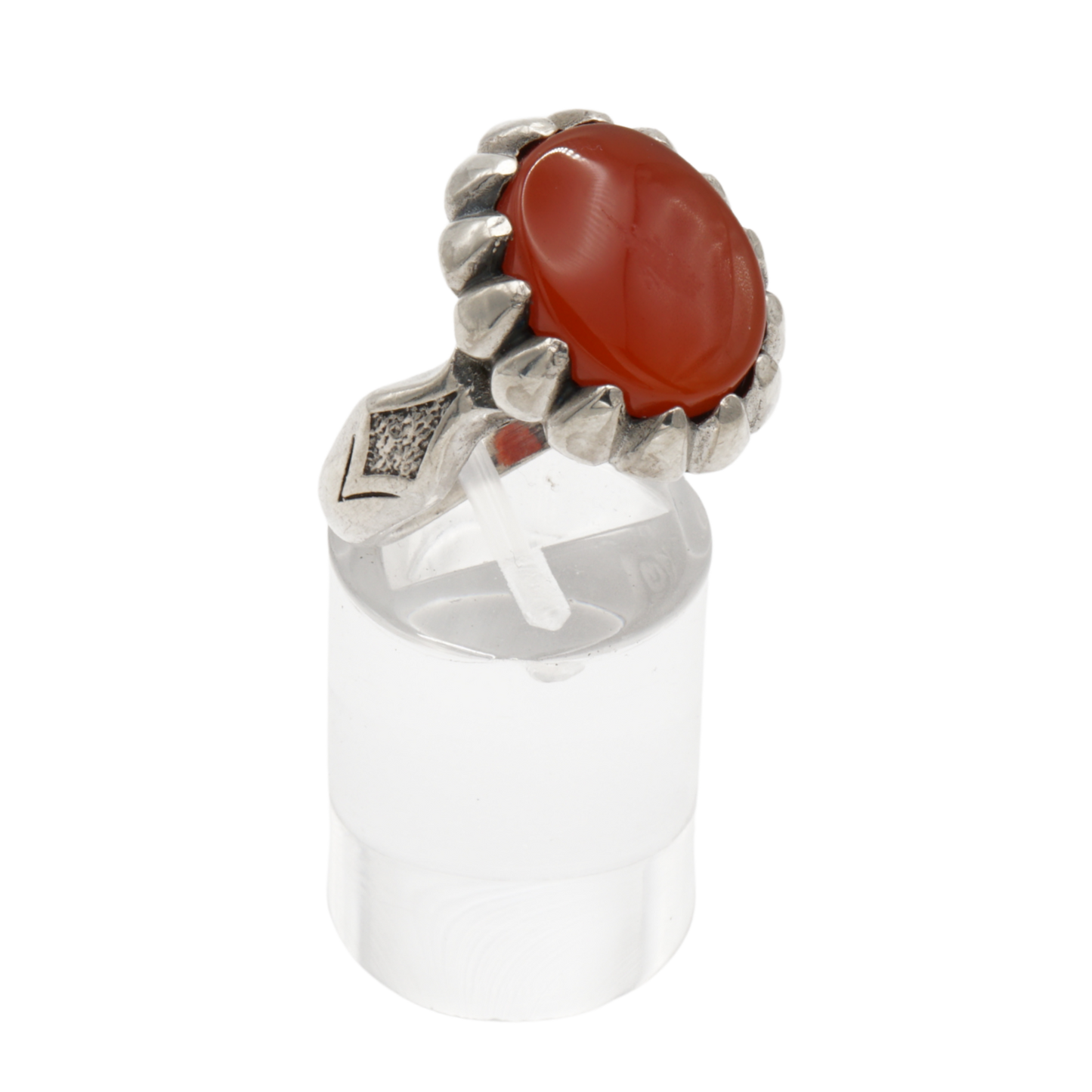 925 Silber Herren Aqeeq Ring Yamani - Jemen-Achat  - Handarbeit - Massiv