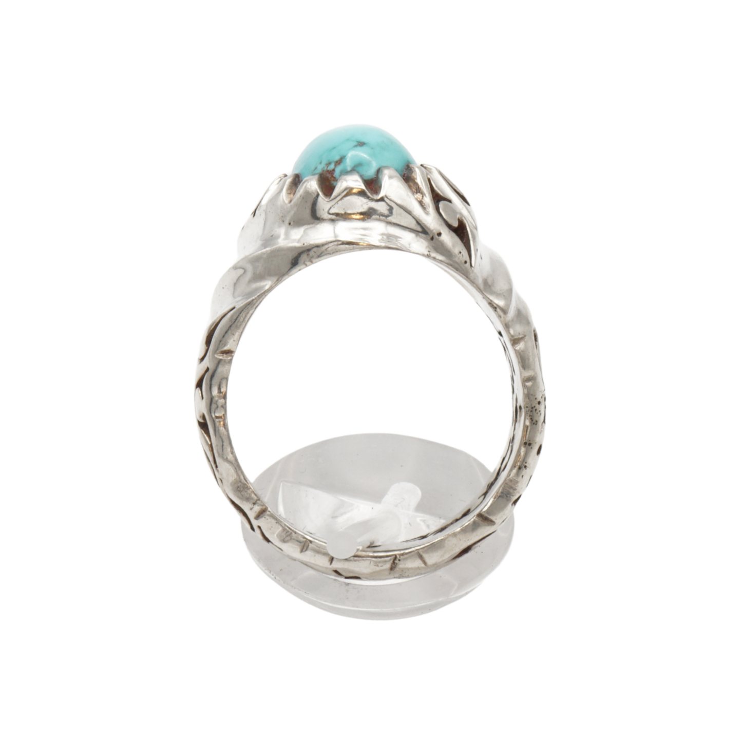 Massiver 925 Silberring mit Türkis aus Nishabur – Handarbeit