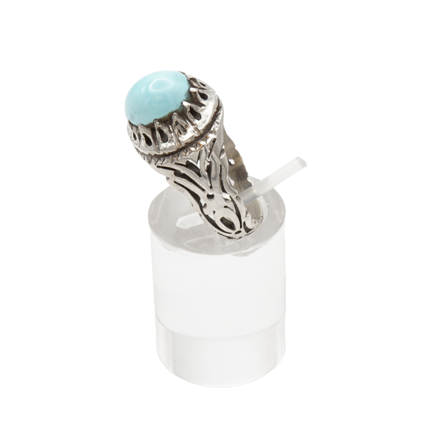 925 Silberring mit Türkis aus Nishabur – Handarbeit