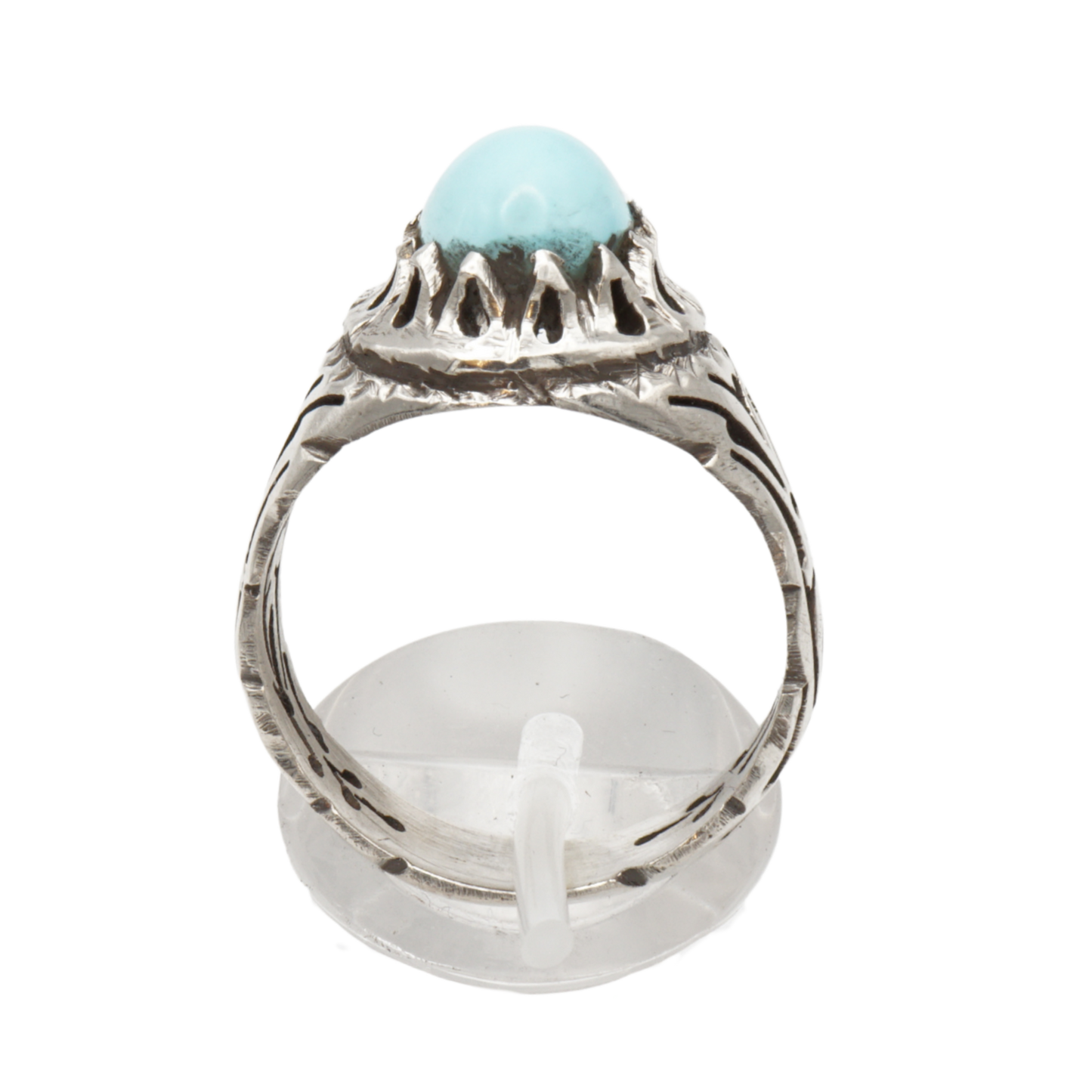925 Silberring mit Türkis aus Nishabur – Handarbeit