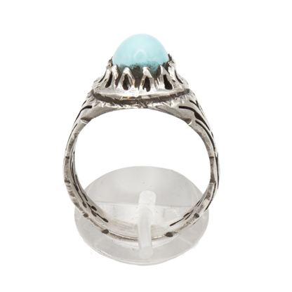 925 Silberring mit Türkis aus Nishabur – Handarbeit