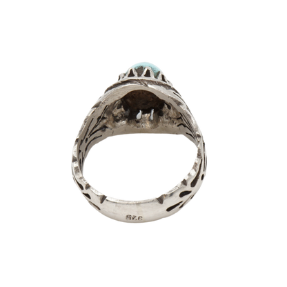 925 Silberring mit Türkis aus Nishabur – Handarbeit