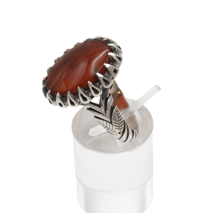 925 Silber Herren Aqeeq Ring Yamani - Jemen-Achat  - Handarbeit - Massiv