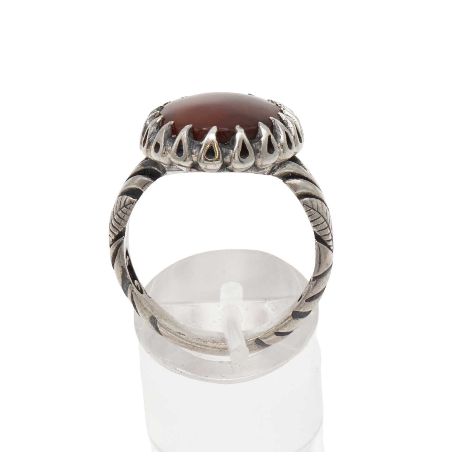925 Silber Herren Aqeeq Ring Yamani - Jemen-Achat  - Handarbeit - Massiv