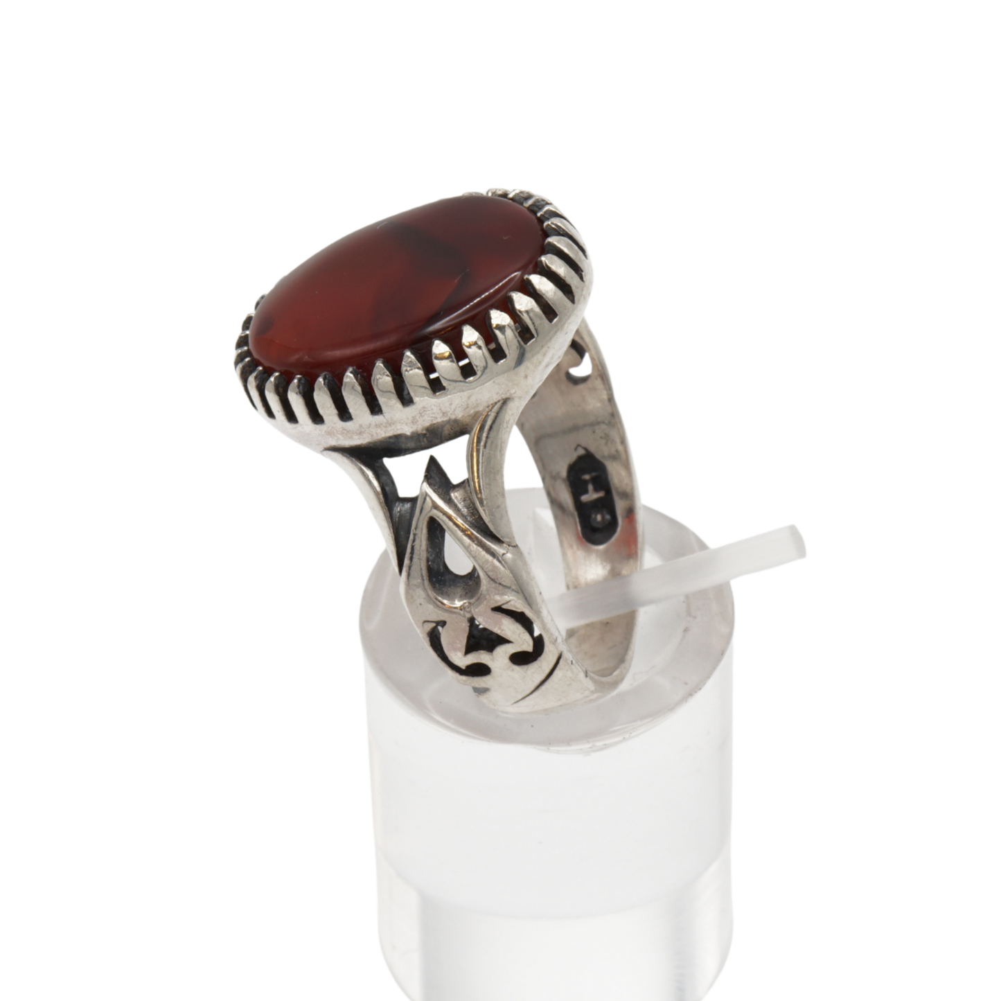 925 Silber Herren Aqeeq Ring Yamani - Jemen-Achat