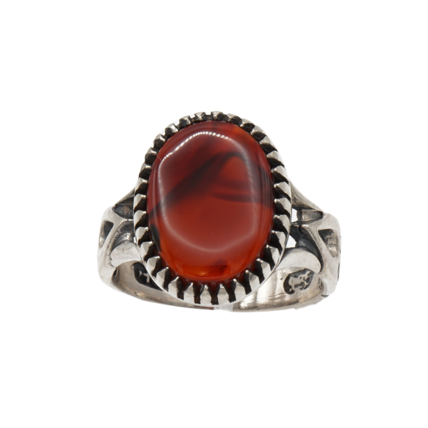 925 Silber Herren Aqeeq Ring Yamani - Jemen-Achat