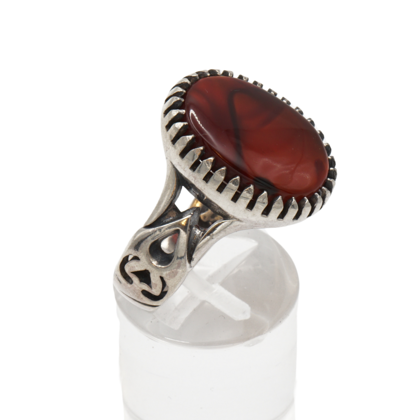 925 Silber Herren Aqeeq Ring Yamani - Jemen-Achat