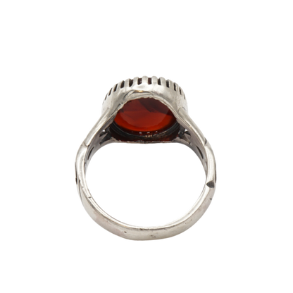 925 Silber Herren Aqeeq Ring Yamani - Jemen-Achat