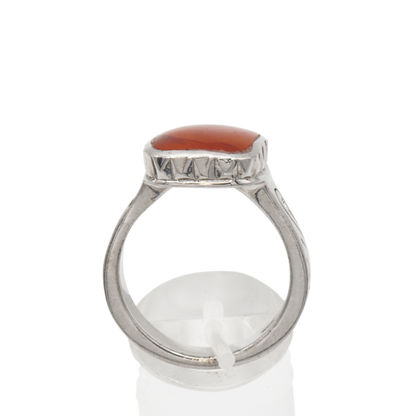 925 Silber Herren Aqeeq Ring Yamani - Jemen-Achat - Massiv