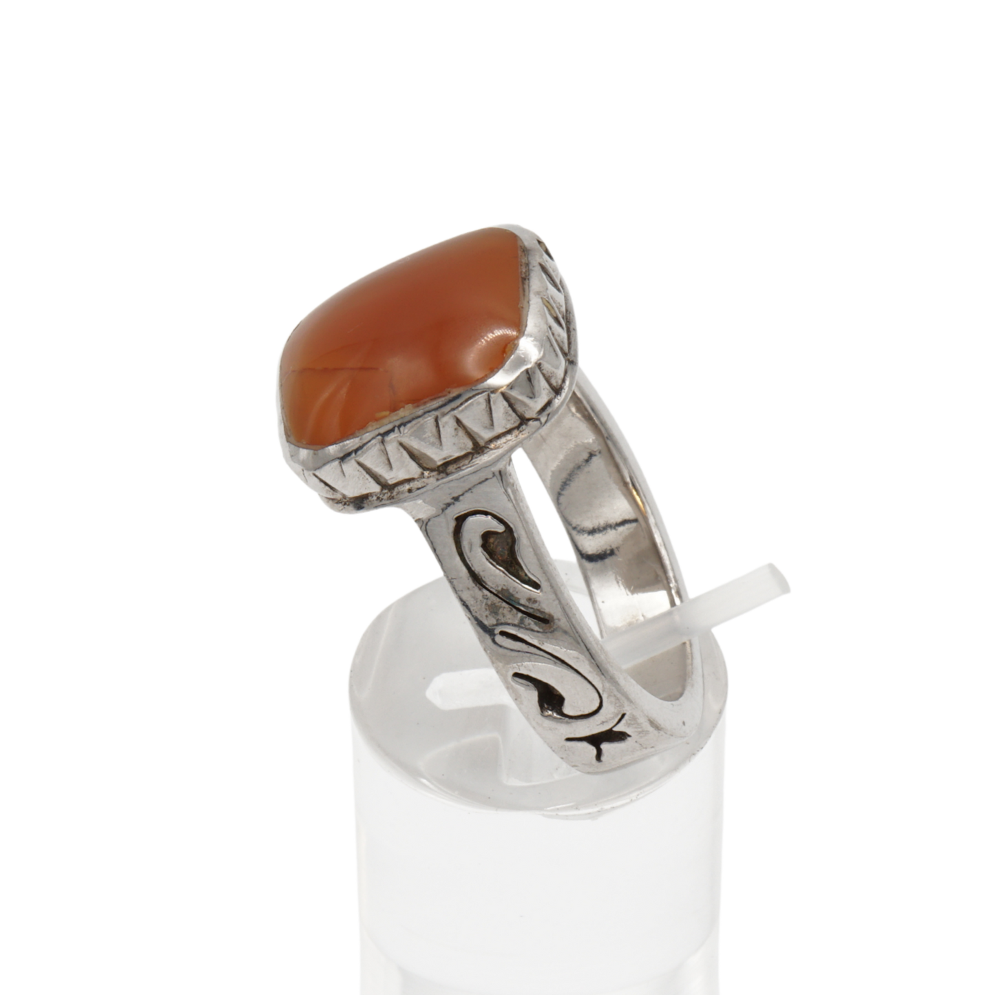 925 Silber Herren Aqeeq Ring Yamani - Jemen-Achat  - Massiv