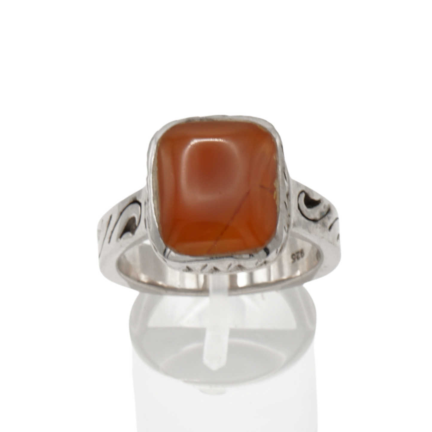 925 Silber Herren Aqeeq Ring Yamani - Jemen-Achat  - Massiv