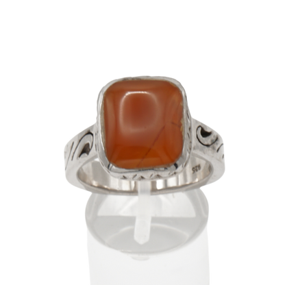 925 Silber Herren Aqeeq Ring Yamani - Jemen-Achat  - Massiv