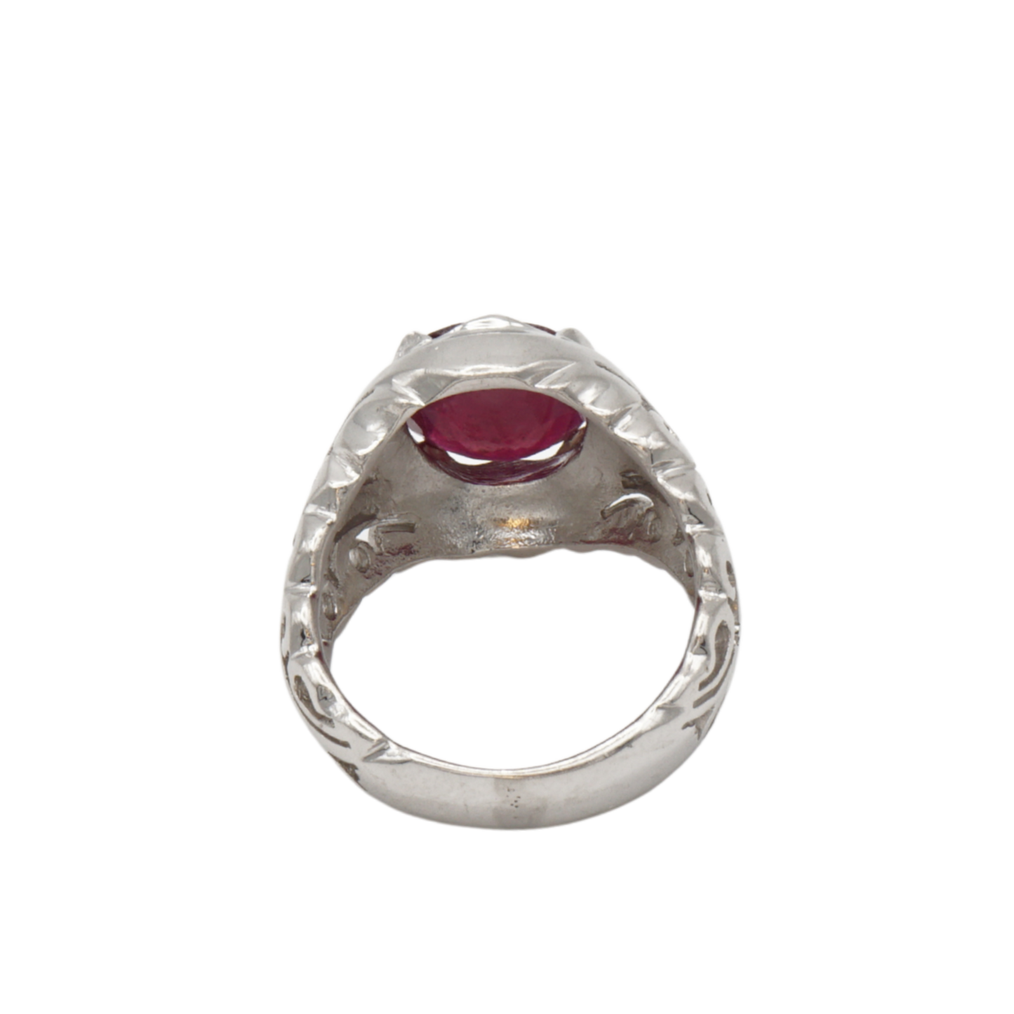 925 Silberring mit echtem Rubin – Handarbeit