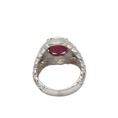 925 Silberring mit echtem Rubin – Handarbeit