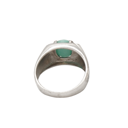 925 Silberring mit echtem Aventurin und 6 Zirkonia-Steinen