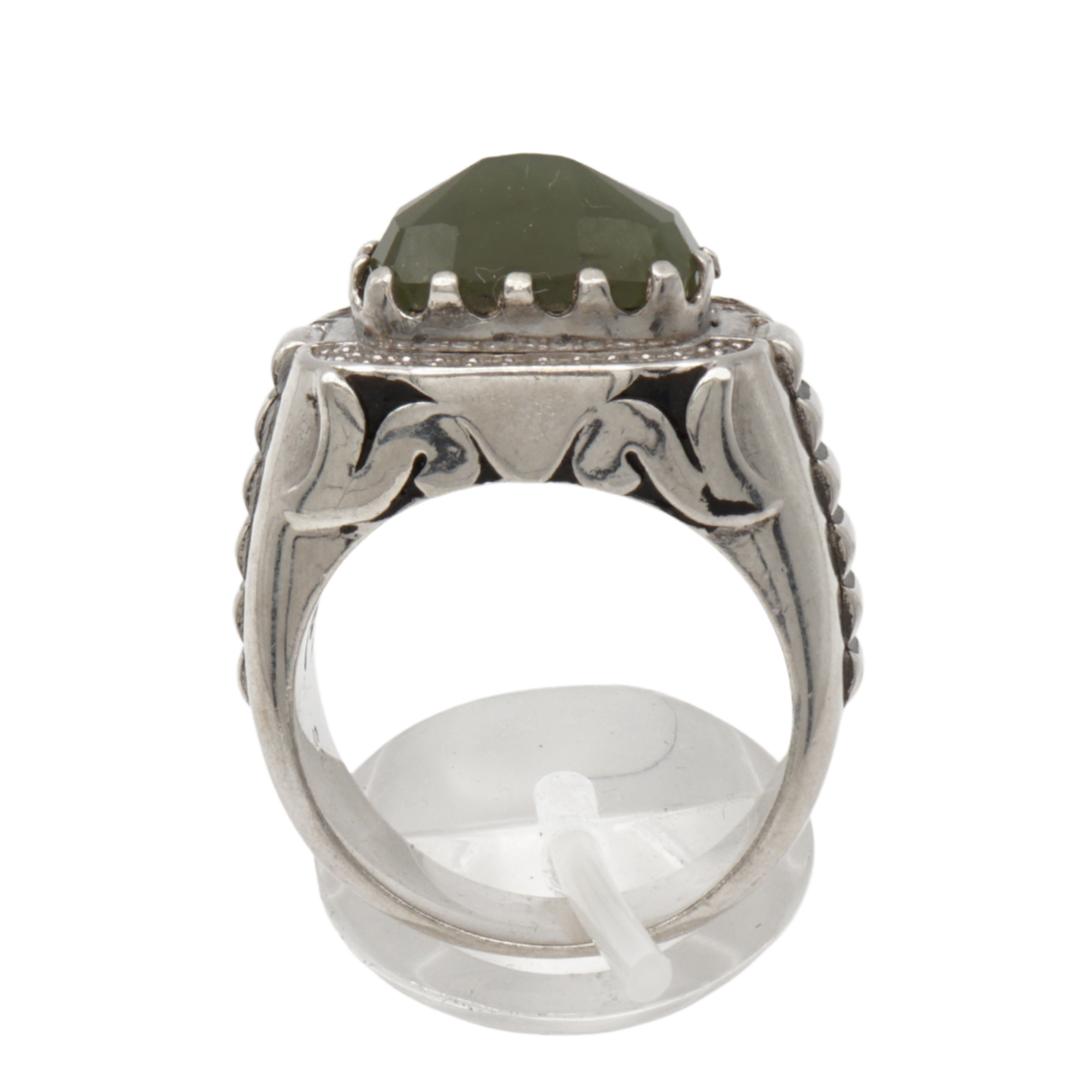 Massiver 925 Silberring mit Jade – Handarbeit