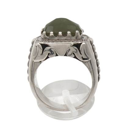 Massiver 925 Silberring mit Jade – Handarbeit