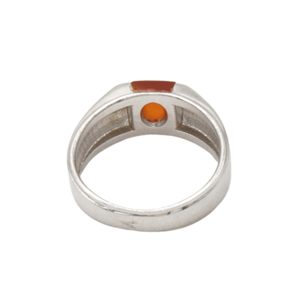 925 Silber Herren Aqeeq Ring Yamani - Jemen-Achat