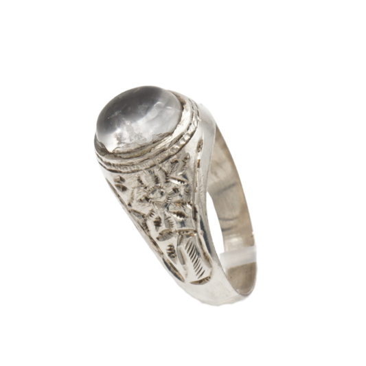 925 Silber Herrenring mit Quarz aus Najaf – Handarbeit