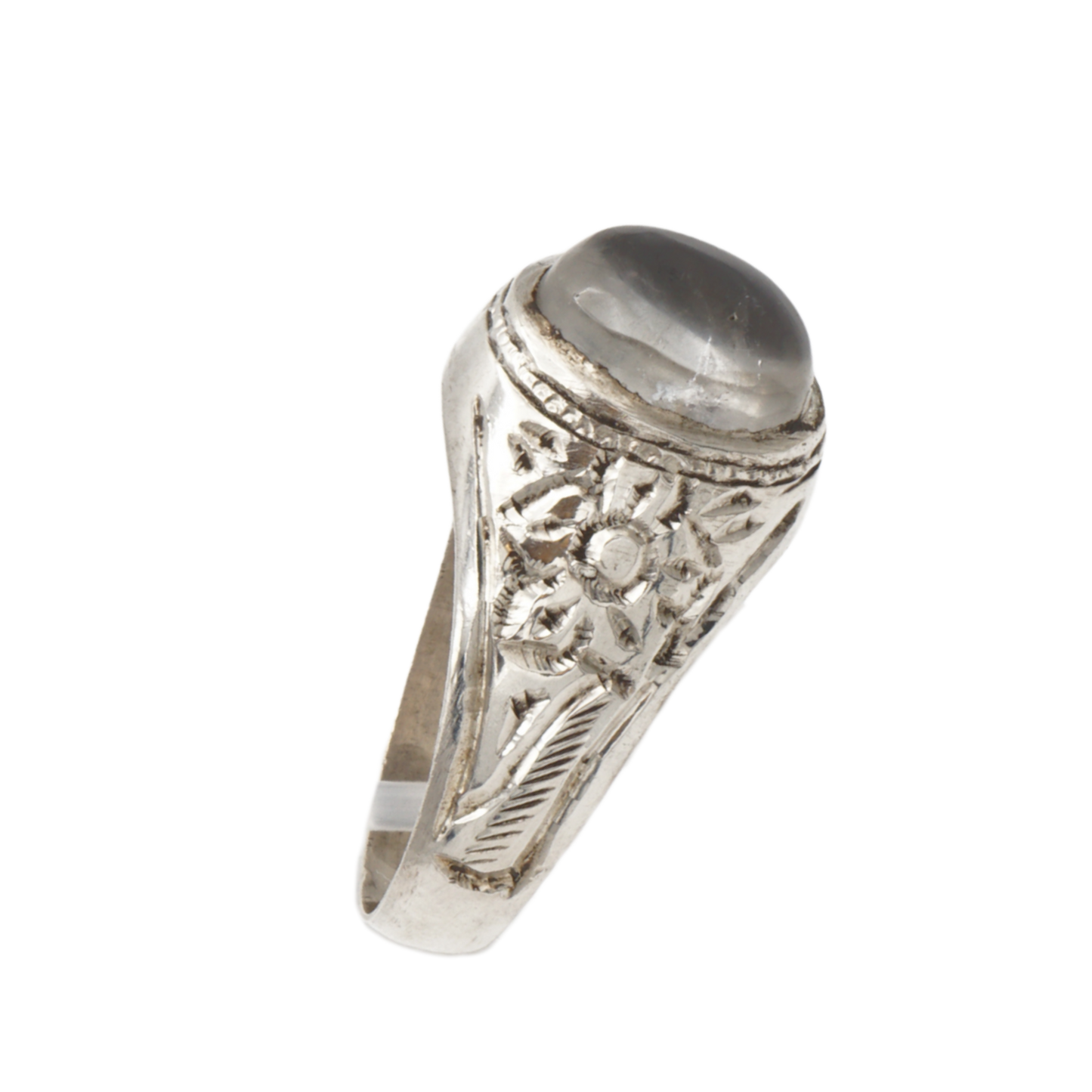 925 Silber Herrenring mit Quarz aus Najaf – Handarbeit