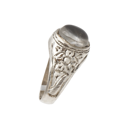 925 Silber Herrenring mit Quarz aus Najaf – Handarbeit