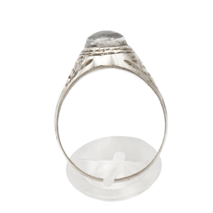 925 Silber Herrenring mit Quarz aus Najaf – Handarbeit