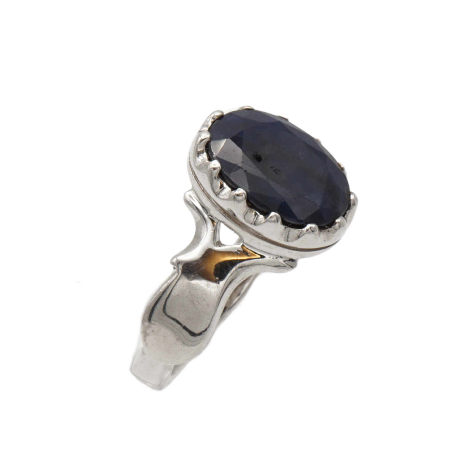 925 Silberring mit natürlichem Saphir