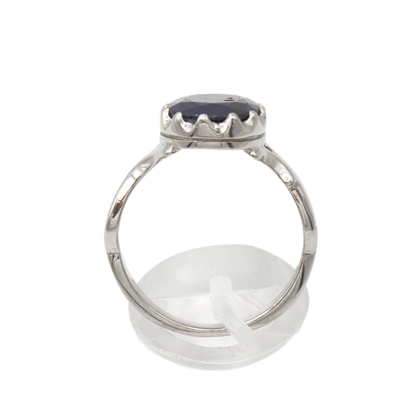 925 Silberring mit natürlichem Saphir